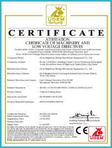 Brightway Cuttings Dryer CE certificate
